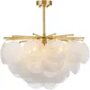 Nordic LED Chandelier Diamentowe szklanki lampy Luster Frosted Glass Lampy Lampy luksusowe w zawieszaniu w sypialni.