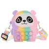 Push bubble panda portefeuille bourse décompression jouet fête favoriser la mode silicone enfants enfants girls cadeau bobebes bulles cravate dye sacs à main décontractés