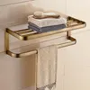 Ensemble d'accessoires de bain, carré en laiton Antique, quincaillerie de salle de bains, accessoires muraux, porte-serviettes en papier, support de barre Kxz004Bath