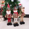 Christmas Trumpe Snowflake Plaid Doll Recenstable Ornamentos criativos do Papai Noel Decorações de Janelas do boneco de neve 2023