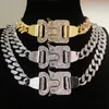 Kettingen 13 mm Rhinestone Iced Out Miami Cuban Link Chain ketting voor mannen Bracelet Set Women Hip Hop Jewelry on the Neck Gift Elle22