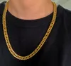 Grande chaîne en or plaquée or 18 carats pour hommes Hip hop, collier dominateur exagéré Miami Cuba 15 mm 60 cm