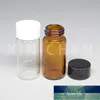 5 pièces Mini bouteilles en verre ambré flacons d'échantillons de médecine conteneurs de réactif de poudre de laboratoire avec couvercles à vis 2ml 3ml 5ml 10ml