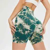 NIEUWE NAADLOOS TIE DYE YOGA Korte vrouwen Kleding Hip Peach Naad Outdoor Sport Fitness Shorts Gym Run Leggings Korte J220706