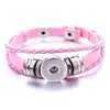 Fashion Covered Button Layers Woven DIY Noosa Charm Bracelet Bangle fit 12mm Snap Button Jewelry 14 Colors