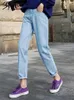 Syiwidii ​​Białe dżinsy dla kobiet High talia Harem Mom Jeans Spring Black Women Jeans Streetwear Denim Pants Beige Blue 220813