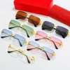 Çerçevesiz Tasarımcı Erkek Güneş Gözlüğü Moda Gözlük Açık Araba Güneş Gözlükleri UV400 Kadın için Goggle 5 Metal Çerçeve Gözlük Lunets