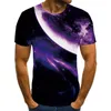 Four Seasons Selling Cosmic Star Print Top Design a maniche corte Semplicità T-shirt oversize facile da indossare 220719