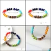 Perles Brins Bracelets Bijoux Mti-Color 7 Chakra Guérison Nce Perles Bracelet Yoga Vie Énergie Pierre Naturelle Femmes Hommes Casual Drop Deliver