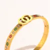 Bracelets classiques Femmes Bangle Designer de luxe Bijoux Crystal 18k Gold plaqué rose Gold Plated en acier inoxydable Amoureux Gift 4048718