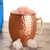 Tazza in rame Tazza da caffè per birra in acciaio inossidabile Tazza da moscow mule Bicchieri placcati in rame martellato oro rosa