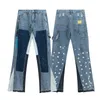 Nytt mode Män Designer Splicing Jeans Rippade jeansbyxor Lyx Hip Hop Distressed Män Kvinnor Byxor Oversized Athleisure Gall88754