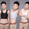 Women's Shapers Tomboy Crop Vest Lesbian Slim Chest Breast Binder Buckle Bra Tank Top Undershirt Shaper Cosplay Black White GreyWomen's