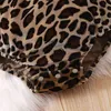 2022 Hot Baby Girl's Ruffle Romper Long Sleeve Leopard Print Romper Headband 2PCS Clothing G220521