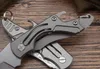 Small Tigershark Titanium Handle Folding Knife D2 Blade TC4 Titanium Handle Tactical Rescue Pocket Hunting Fishing EDC Survival Tool Knives A2228