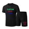 Custom Men Sets Short Sleeve Print Tracksuit Sportswear Casual 2 Pieces Set T Shirt Shorts Sport Suits 220616