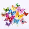 12pcs/set Multicolor Dupla camada asas de camada dupla 3d adesivo de parede de borboleta ímã PVC Butterflies Gridge Sticker