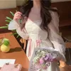 Sıradan Elbiseler 2022 Bahar Zarif Prenses Elbise Kadın Tatlı Dot Partisi Uzun Kollu Peri Kadın Vintage Kore Kawaii Mini