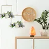 Decorative Flowers & Wreaths Metal Hangings Hoop Wreath Camellia White And Willow Leaves Vine Ring Garland ForDecorative