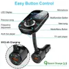 Bluetooth Car Kit MP3 Player Handsfree Wireless FM Transmitter QC 3.0 &2.4 A USB Charger Big LCD Remote Control With Retail Box HY90