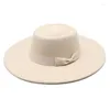 Boinas Capítulo Sombreros para hombres Fedoras fieltro de la primavera Autumn Bowler Moda Fashion Brim Headgear Capilla Beach Boda Imagen Black Wend