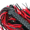 Fetish Black&Red PU Leather Whip Flogger Handle Spanking Paddle Knout Flirt BDSM Adult Game Erotic sexy Toys for Women Couples