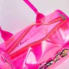 Niedliche PVC-Krokodil-Einkaufstasche mit individuellem Buchstaben, transparent, für die Nacht, rosa, transparent, mit Anhänger, Mini-Reisetasche, Hacke über Nacht, Ita 220602