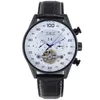 Wristwatches Mechanical Watch Calendar Displays Numbers Black Strap Wrist Men's And Women's White WatchWristwatches