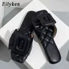 Slippers Eilyken 2022 New Woman Flats Fashion Buckle Butterfly-knot Designer Outdoor Bohemian Women Female Slides Shoes 220329