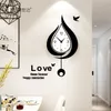 Modern Design Water Drops Large Wall Clocks Creative Swingable Wall Clocks Living Room Decoration Fashion Clocks Wall Watch 201202