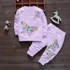 Set di vestiti per bambini da 2 pezzi Set di vestiti per bambini a maniche lunghe con motivo a farfalla 387363