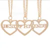Pendant Necklaces Friends 3pcs/set Golden For Gold Silver Rosegold Plated Heart Necklace 3 Friendship Gift JewelryPendant