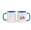 Home Blank Sublimation Ceramic mug colors handle Color inside blanks cup DIY Transfer Heat Press Print water cup Sea ShippingZC1153