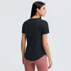 LU-176 Damen-Laufshirt mit kurzen Ärmeln, schnell trocknend, Fitness, Yoga, SportsTank-Top, Fitnessstudio, Laufen, T-Shirt, Workout, Yoga, Jogging