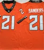 NCAA College Football Oklahoma State 21 Barry Sanders Jerseys 1986-1988 Temporada laranja preto time branco cor universidade respirável toda costura de alta qualidade