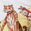 2023 Marchio di lusso Estate Esplosione Estate Nuovi uomini alla moda e abbigliamento Strada alla moda T-shirt da donna allentata Cute Cat Ins Net Rosso Consigliato