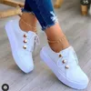 Groot formaat damesschoenen leer wit zwart dames gym dikke bodem trainers platform dames casual sneakers