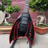 Özel Kırmızı ve Siyah Çizgiler Nazik Renkli Düzensiz Elektro Gitar
