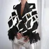 Women's Suits & Blazers Fashion Suit Jacket Women's Spring And Autumn Feather Sleeve Blazer Coat Lady's Midi Long CoatWomen's