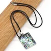 Chaînes En Gros Naturel Ormeau Collier Reiki Guérir Rectangle Coquillage D'eau Douce Pendentif Pour Femmes Charme Bijoux Cadeaux Chaînes Godl22