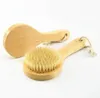 Sublimation Dry Skin Body Brush with Short Wooden Handle Boar Bristles Shower Scrubber Exfoliating Massager