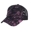 Nouveau Tournesol Vache Plaid Camo Imprimer Chapeau Maille Épissage Criss-Cross Évider Baseball Chapeaux Queue De Cheval Chapeaux 600 pcs DAW456