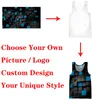 DIY Custom Design 3D Polyester Imprimer Gilet Hommes Sans Manches Plage Femmes Débardeurs O Cou Sexy Undershirt Fournisseurs Pour Drop Shipper 220707