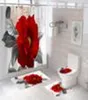 Элегантные цветы рисунок для душа занавеска туалетная крышка коврика безымянного коврика, водонепроницаемые полиэфирные тканевые занавески с 12 крючками F4788172