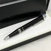 Giftpen 5A Luxury Pen Classic Round Crystal Ball Point med Blue Signature Pens Noble Gift With Serie Number2362