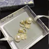 Ohrringe Designer -Hoops mit überbrochenem Perlendiamant -Ohrring für Frau Mode Huggie hochwertige Ohrringe mit Brief