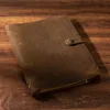 Carnet de notes du voyageur fait à la main marron en cuir véritable cuir de vachette journal vintage planificateur de feuilles mobiles carnet de croquis 220401