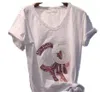 Femmes Top White T-shirt Letter