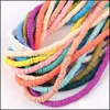 6Mm 350 Pieces One Flat Round Polymer Clay Spacer Bead Chip Plate Hand Loose Beads Diy Necklace Bracelet Jewelry Making Accessories Drop Del