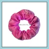 Fashion Trend Beautif Gradient Color Girls Elastic Ponytail Hairband Girl Rubber Band Hairs Accessories Tie Hair Bracelet Dual Drop Delivery